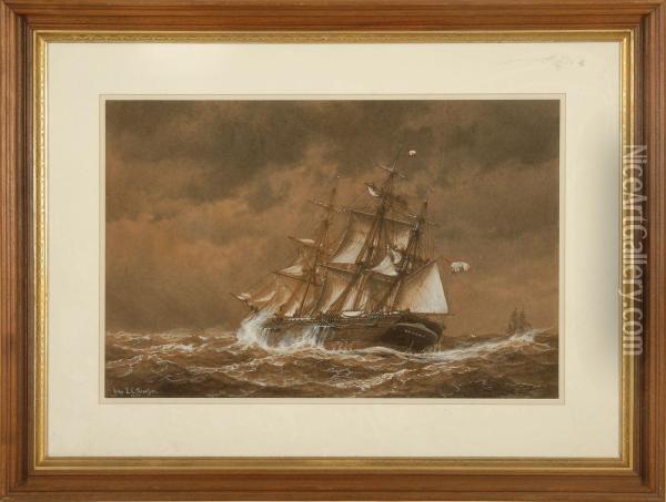 The Ship Oil Painting - Johan Erik Christian Petersen