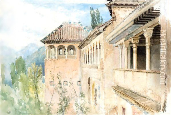 Tocador De La Reina, The Alhambra, Grenada, Spain Oil Painting - Myles Birket Foster