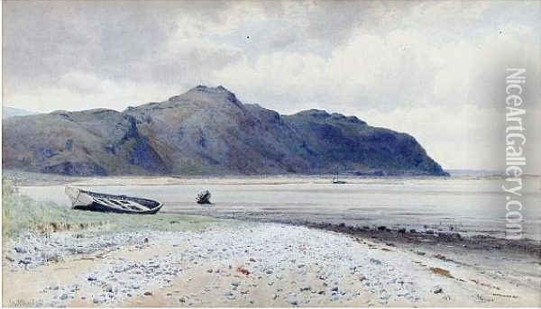 A Shore Scene, North Wales Oil Painting - John Mcdougal