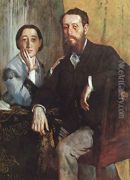 The Duke and Duchess Morbilli 1865 Oil Painting - Edgar Degas