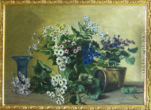 Nature Morte Aux Fleurs Oil Painting - Pauline Jamar