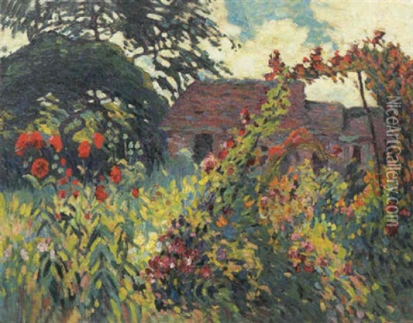Le Jardin Aux Pavots Oil Painting - Robert Antoine Pinchon