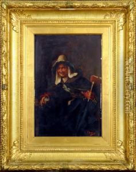 Femme Au Parapluie Oil Painting - Josse Impens
