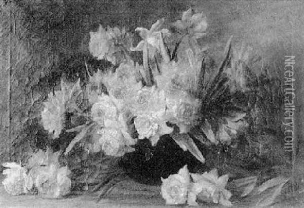 Daffodils Oil Painting - George W. Seavey