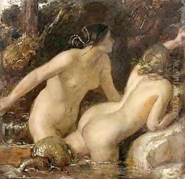 Nymphs with a Sea Monster Oil Painting - William Etty