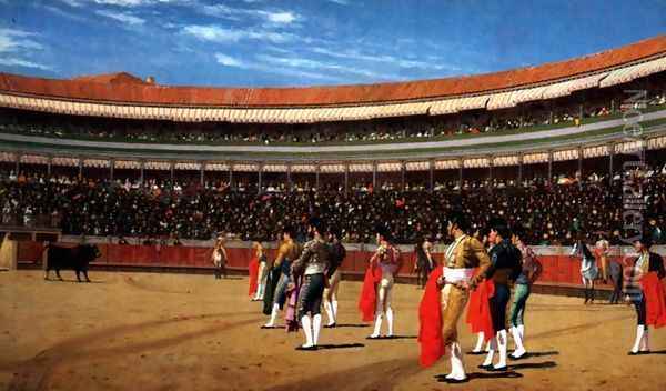 Plaza De Toros The Entry Of The Bull Oil Painting - Jean-Leon Gerome