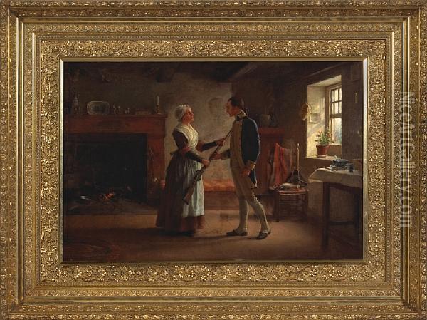 Off To War Oil Painting - Jennie Augusta Brownscombe