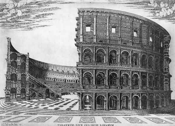 The Colosseum in Rome 1564 Oil Painting - Antonio Lafreri