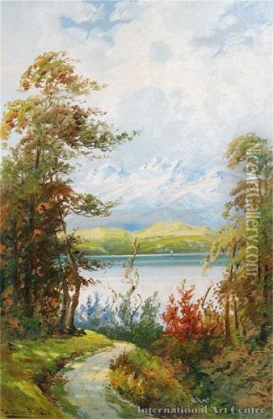 Road To The Lake (lake Wakatipu) Oil Painting - William Allen Bollard