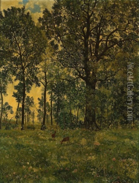 Waldlichtung Oil Painting - Wilhelm Hans Braun
