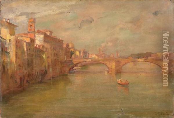 Ponte Santa Trinita A Firenze Oil Painting - Leopoldo Galeota