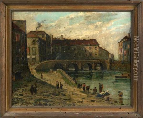 Canal Scene Oil Painting - Christopher H. Shearer