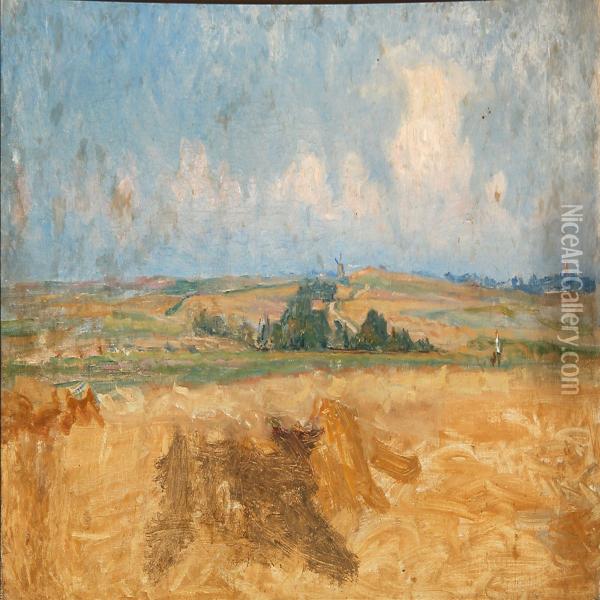 Field Landscape Oil Painting - Viggo Johansen