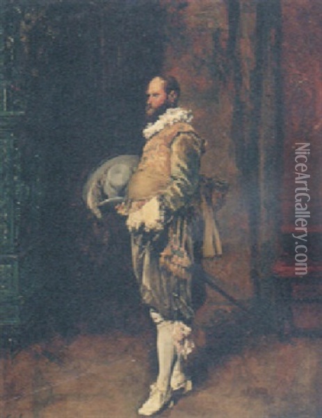An Infantry Officer Oil Painting - Ferdinand Victor Leon Roybet