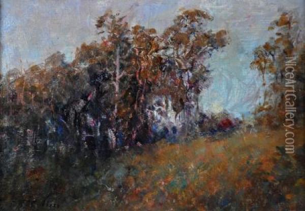macedon Hillside Oil Painting - Frederick McCubbin
