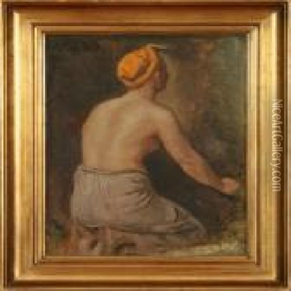 Portrait Of A Naked Woman Oil Painting - Valdemar Irminger