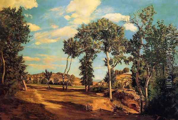 The Banks of the Lez Oil Painting - Jean Frederic Bazille