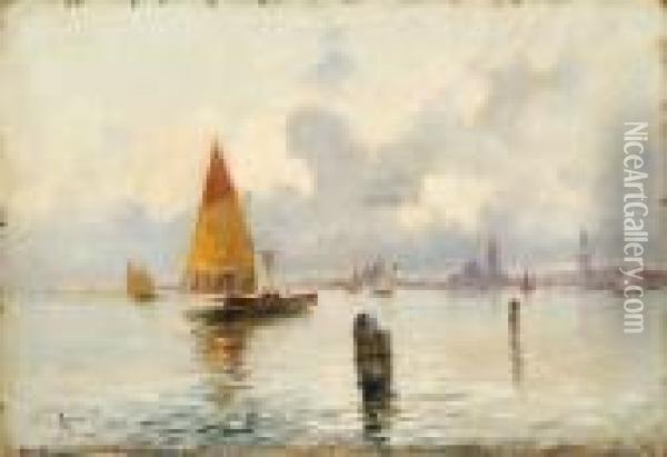 Venezia, Vele In Laguna Oil Painting - Oscar Ricciardi