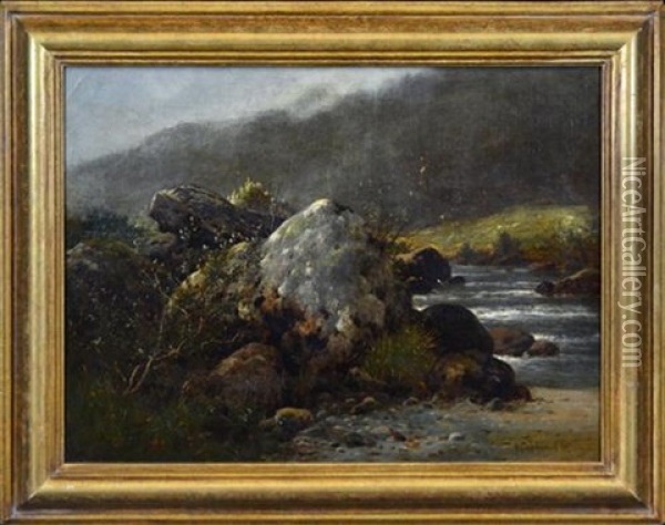 Landscape With Rocks And Stream Oil Painting - Reginald Aspinwall