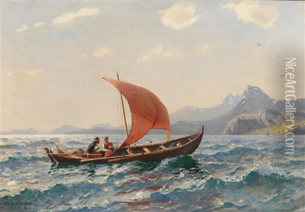 A Fresh Breeze Oil Painting - Hans Dahl