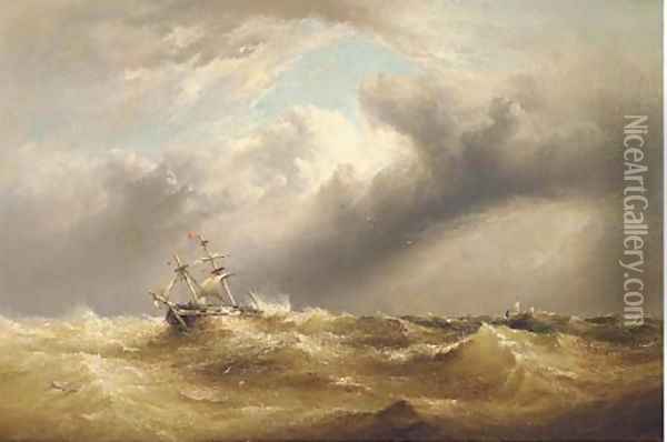 In distress and running before the wind Oil Painting - Henry King Taylor