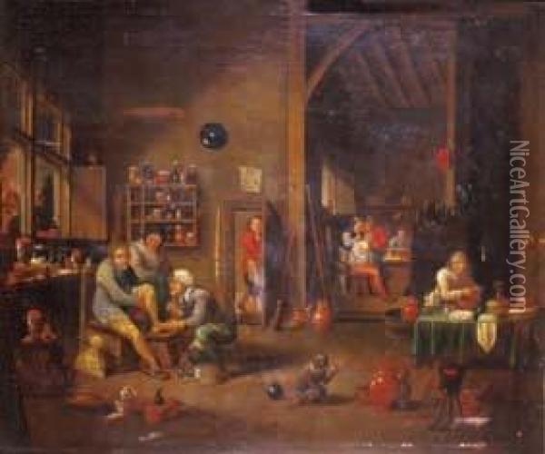 La Bottega Del Cerusico Oil Painting - Egbert Jaspersz. van, the Elder Heemskerck
