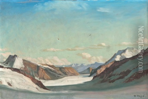 Jungfraujoch Auf Aletschgletscher Oil Painting - Karl Hayd