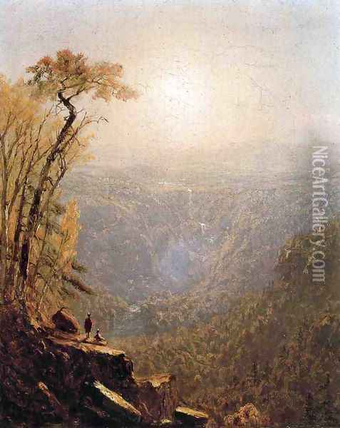 Kauterskill Clive, in the Catskills I Oil Painting - Sanford Robinson Gifford