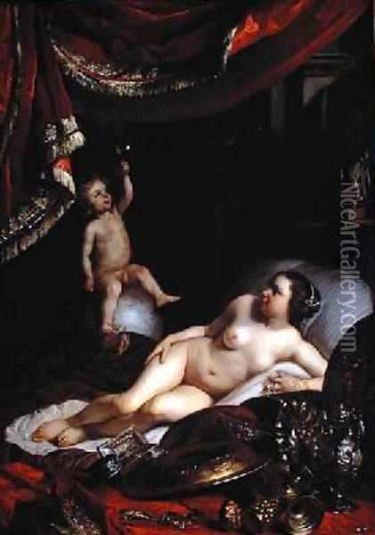 An Allegorical Vanitas with Homo Bulla Oil Painting - Jacob van Loo