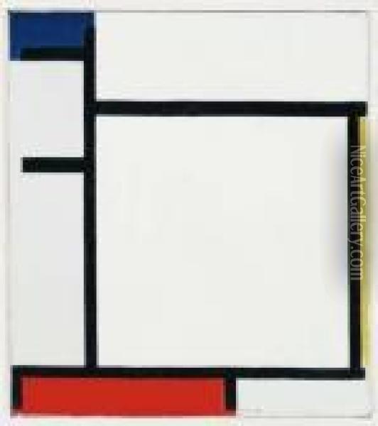Composition With Blue, Yellow, Red And Grey Oil Painting - Piet Mondrian