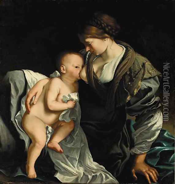 The Madonna and Child Oil Painting - Orazio Gentileschi