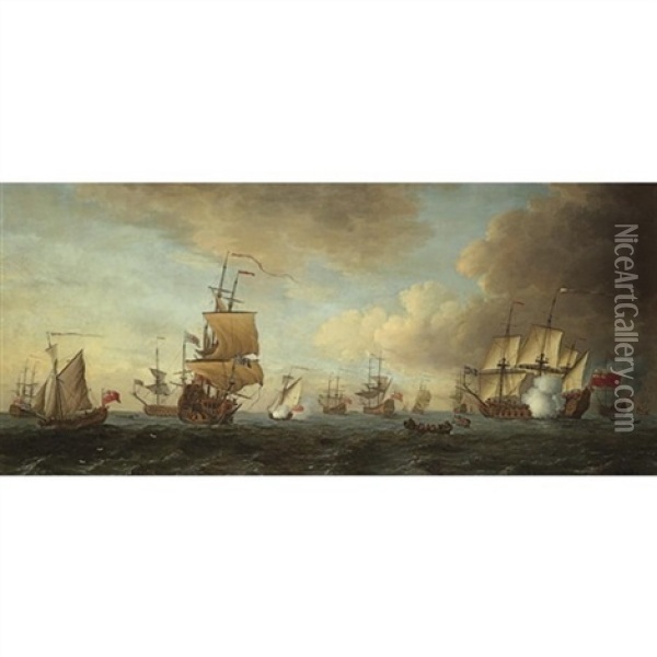 The British Fat Sea, 1688 Oil Painting - John Cleveley the Younger