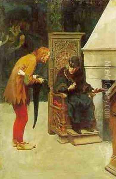 The Poet and the King Oil Painting - Howard Pyle