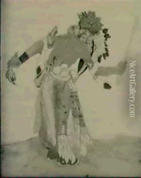 Hopi Katchina Oil Painting - Howard Mccormick