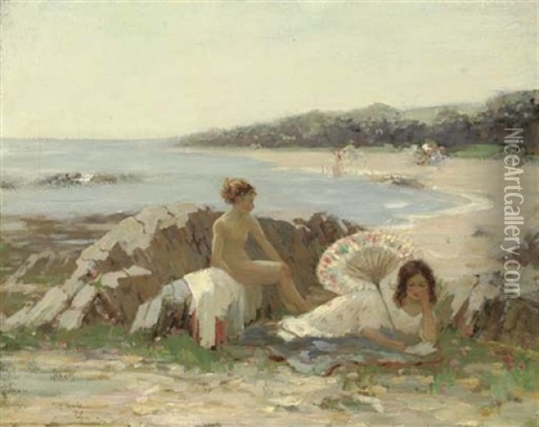 On The Sands Oil Painting - William Hannah Clarke