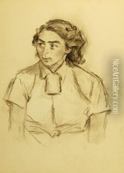 Portrait De Femme En Chemisier Oil Painting - Roderic O'Conor