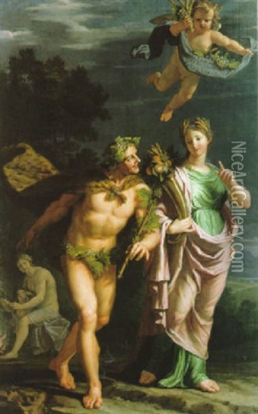 Sine Cerere Et Baccho Friget Venus Oil Painting - Noel Coypel the Elder