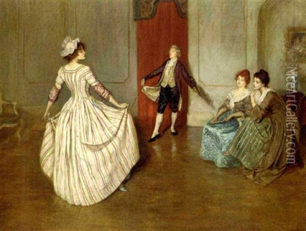 The Dancing Lesson Oil Painting - William Douglas Almond
