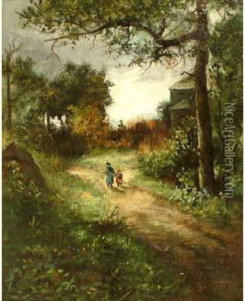 Promenade En Foret Oil Painting - James Macdonald Barnsley