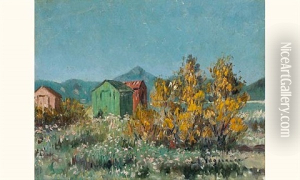 Provence, Le Cabanon Vert Oil Painting - Auguste Pegurier