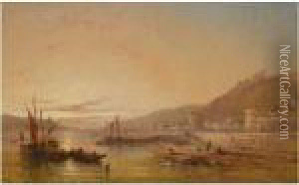 On The Rhine Oil Painting - James Edwin Meadows