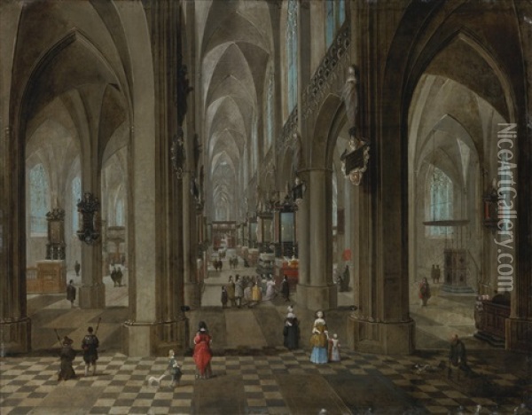 The Interior Of The Onze Lieve Vrouwekerk In Antwerp Oil Painting - Peeter Neeffs the Younger