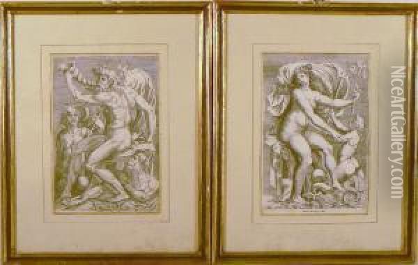 Scene Mitologiche Oil Painting - Perino del Vaga (Pietro Bonaccors)