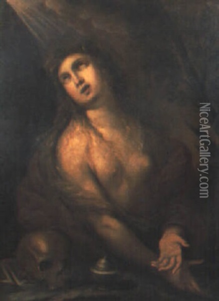 Maddalena Penitente Oil Painting - Giulio Cesare Procaccini