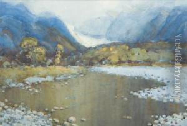 South Island River Scene Oil Painting - Margaret Olrog Stoddart