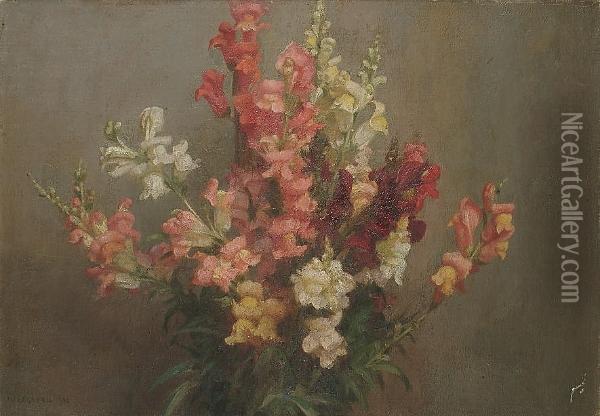 A Still Life Of Flowers Oil Painting - William Logsdail