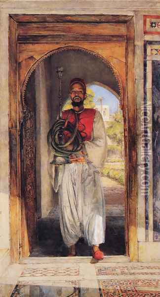 The Pipe Bearer Oil Painting - John Frederick Lewis