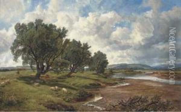 On The Tweed At Nesbitt Oil Painting - Arthur Perigal
