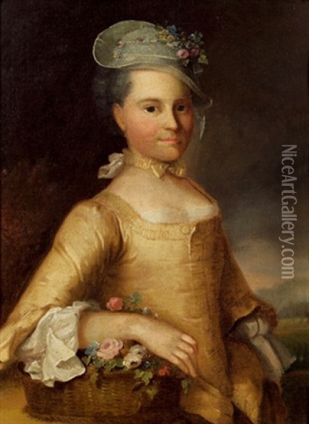 Portrait Einer Jungen Dame Oil Painting - Joseph Reinhart