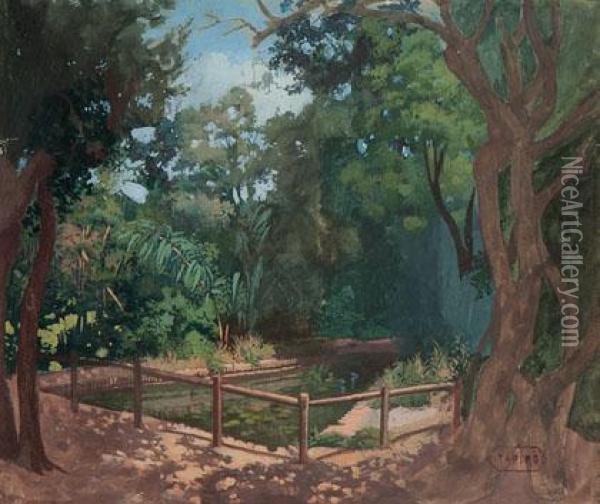 Jardin Oil Painting - Jose Tapiro